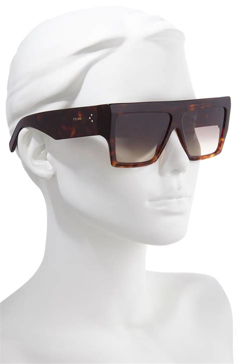 celine square plastic sunglasses havanaa brown|Celine 60mm flat top sunglasses.